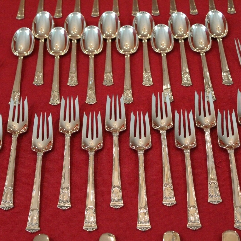 Tiffany San Lorenzo Silver Complete Flatware Set - Picture 7 of 8
